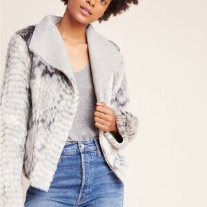 Anthropologie Marrakech Reversible Moto  Faux Fur Jacket